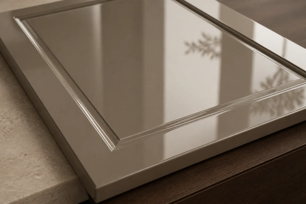 High-gloss lacquer cabinet panel